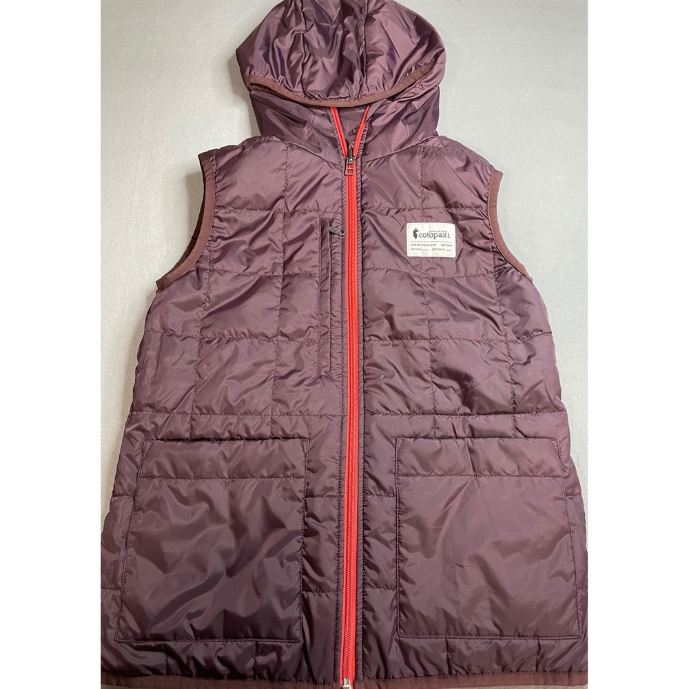 Cotopaxi Teca Calido Reversible Hooded Vest Womens XXS Purple Yellow Colorblock - Picture 2 of 9